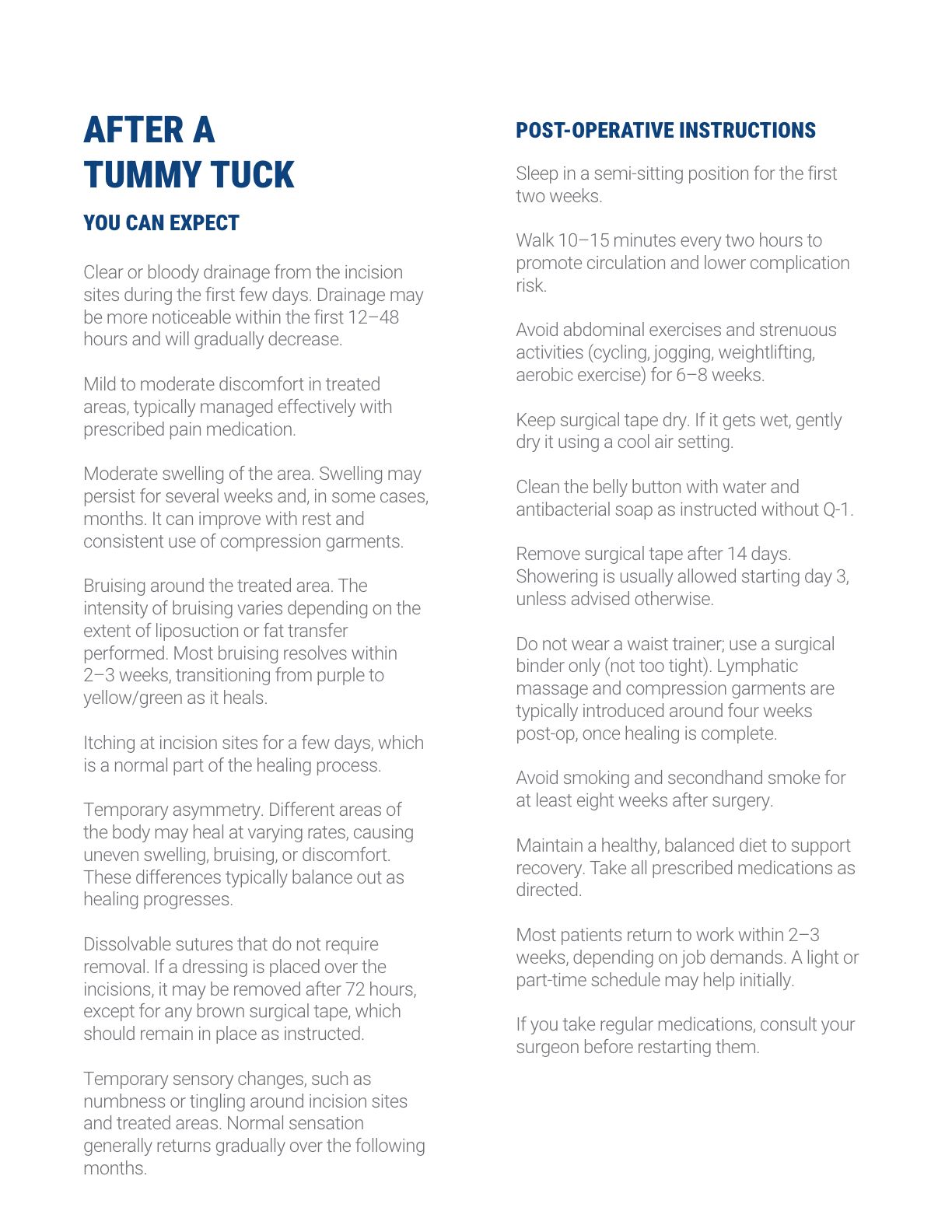 New Me Plastic Surgery post-operative instructions, page 5 of 7