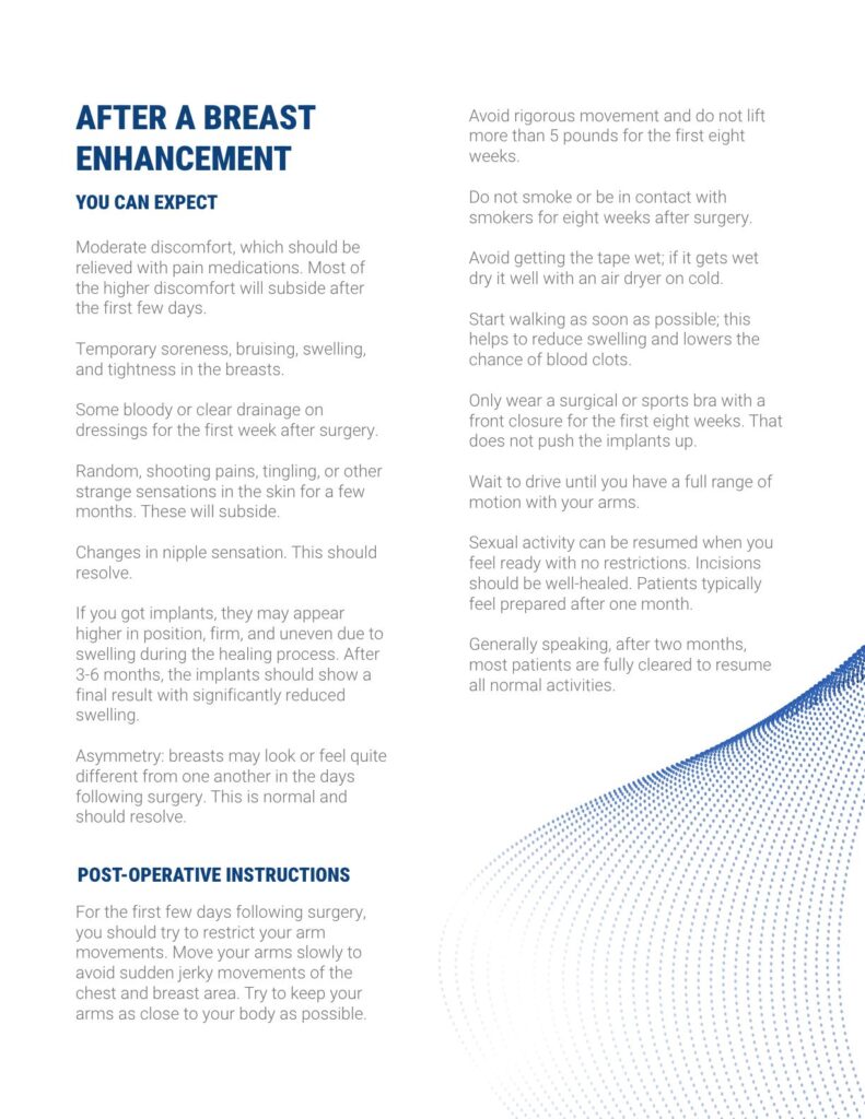 New Me Plastic Surgery post-operative instructions, page 6 of 7